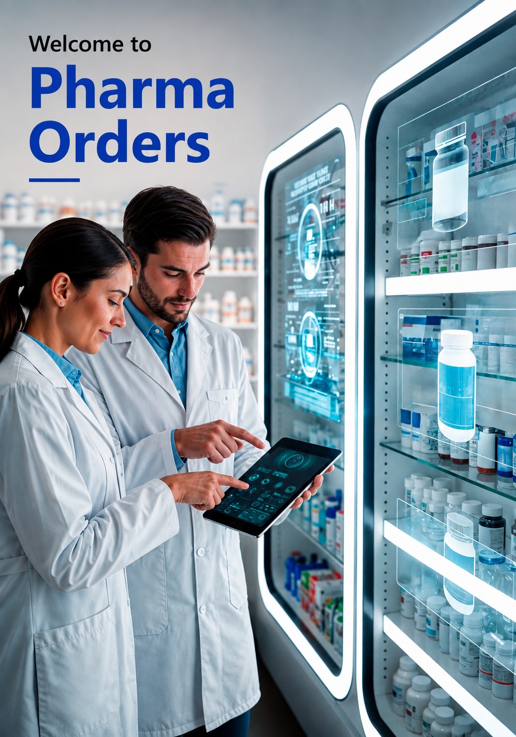 Pharmacists reviewing stock with Pharma Orders